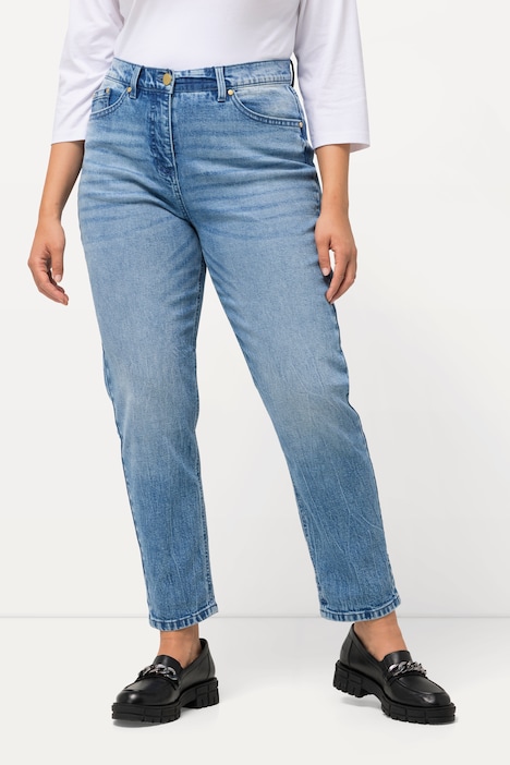 Mom-Jeans, High Waist, vorgewaschen, 5-Pocket-Schnitt