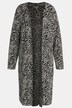 Long-Strickjacke, Zebra-Design, offene Form, Schalkragen