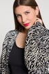Long-Strickjacke, Zebra-Design, offene Form, Schalkragen