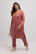 Long-Shirtjacke, Rippjersey, V-Ausschnitt, Biobaumwolle