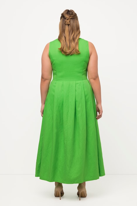 Sleeveless Button Front Linen A-Line Dress | More Dresses | Dresses