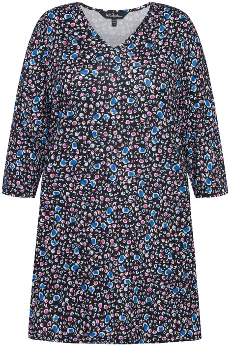 Tričko, vzor, výstřih do V, 3/4 rukávy, kapsy