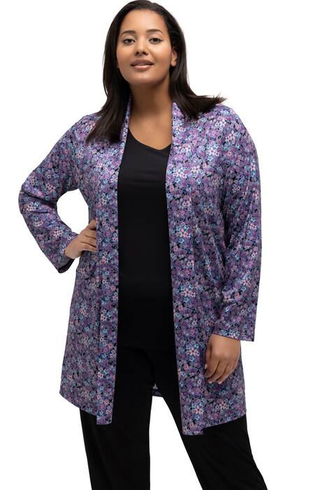 Žerzejová bunda, vzor, otevřený střih, dlouhé rukávy