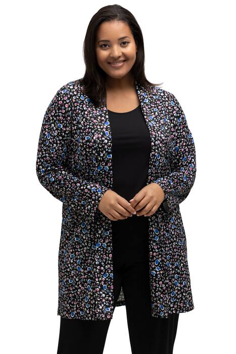 Žerzejová bunda, vzor, otevřený střih, dlouhé rukávy