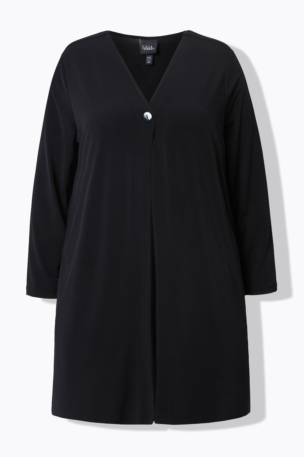 Stora storlekar Jerseyjacka med prickmönster, Dam, svart, storlek: 46/48, Polyester, Ulla Popken