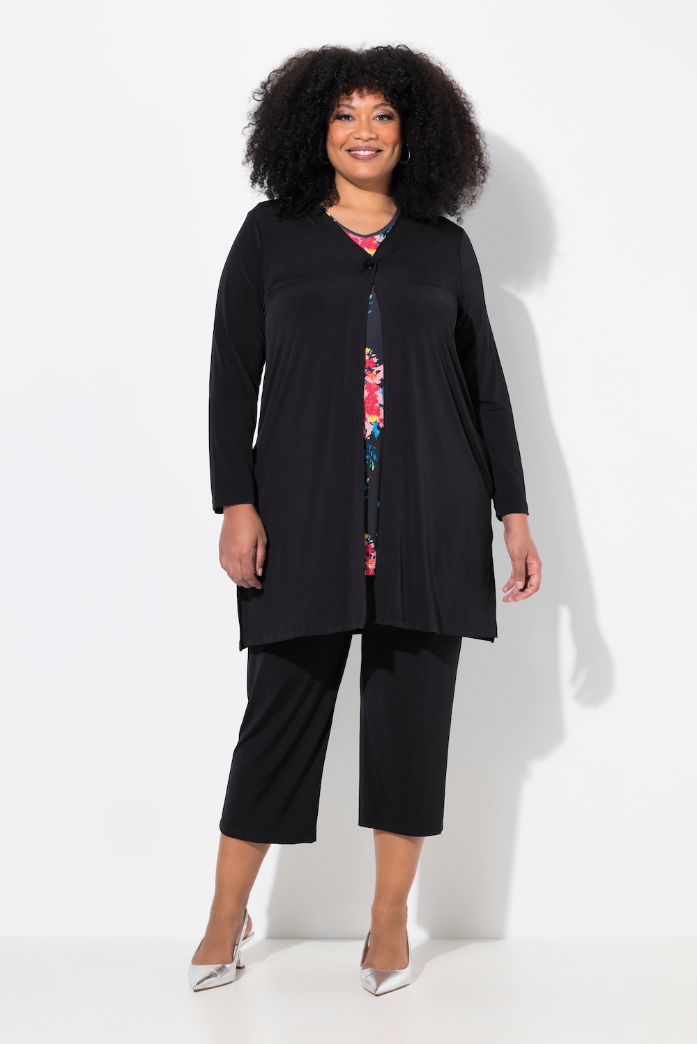 Große Größen Jerseyjacke, Damen, schwarz, Größe: 50/52, Polyester, Ulla Popken