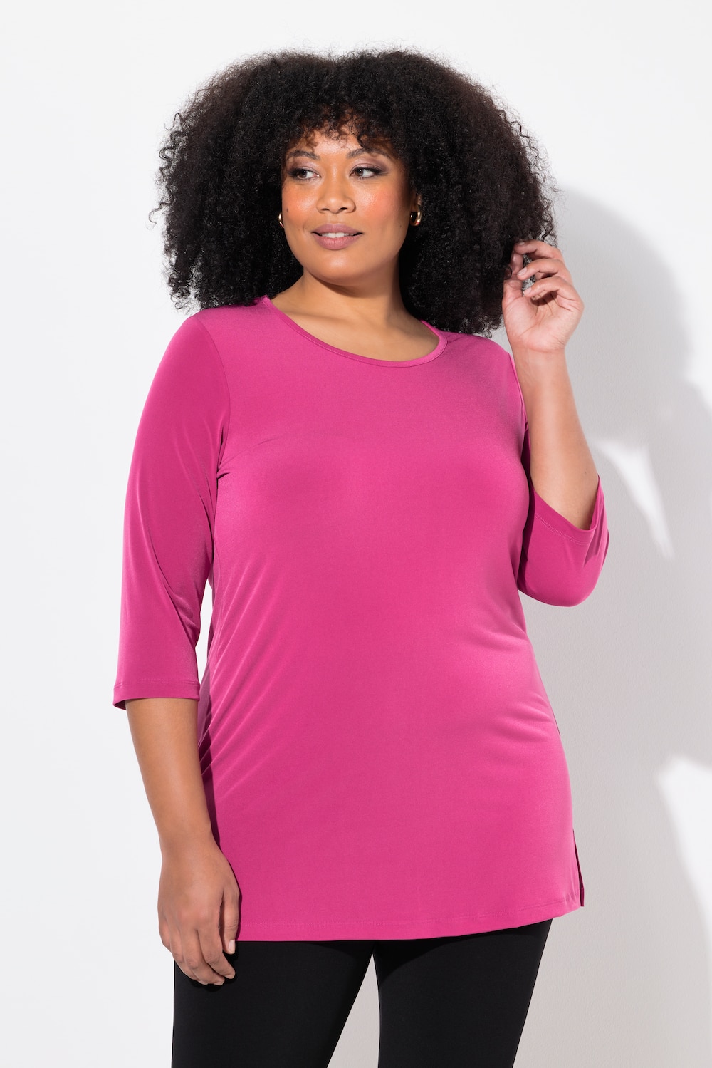 Große Größen Longshirt, Damen, rosa, Größe: 54/56, Polyester, Ulla Popken