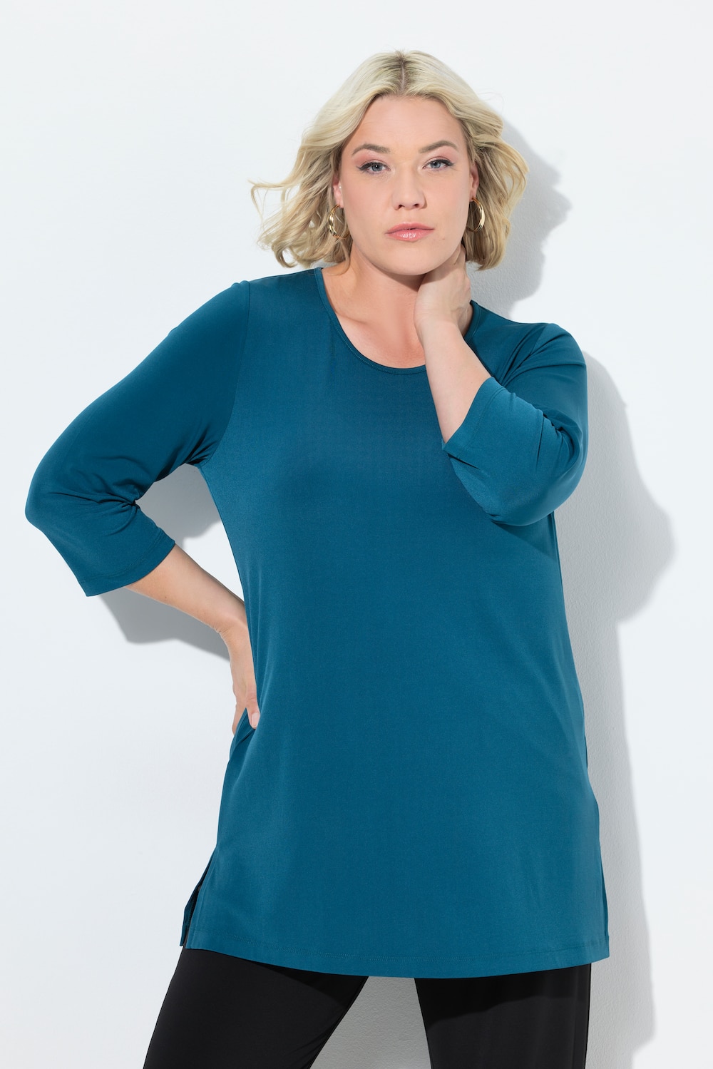Große Größen Longshirt, Damen, blau, Größe: 42/44, Polyester, Ulla Popken