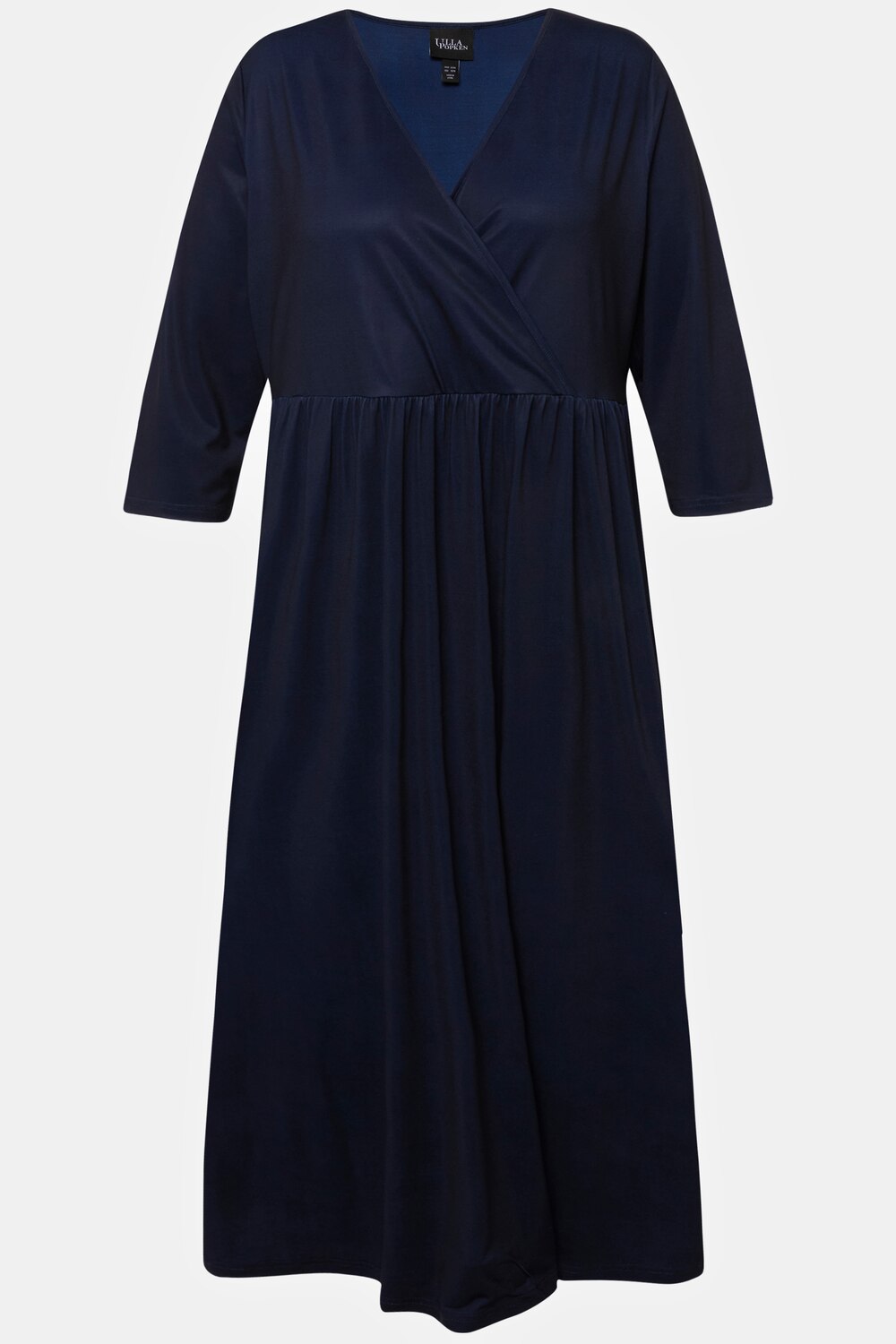 Stora storlekar Midiklänning, Dam, blå, storlek: 62/64, Polyester, Ulla Popken