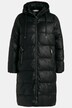 Pikowany płaszcz, imitacja skóry, Straight Fit, kaptur, pełna podszewka