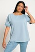 Swirl Print Accent Round Neck Lounge Tee
