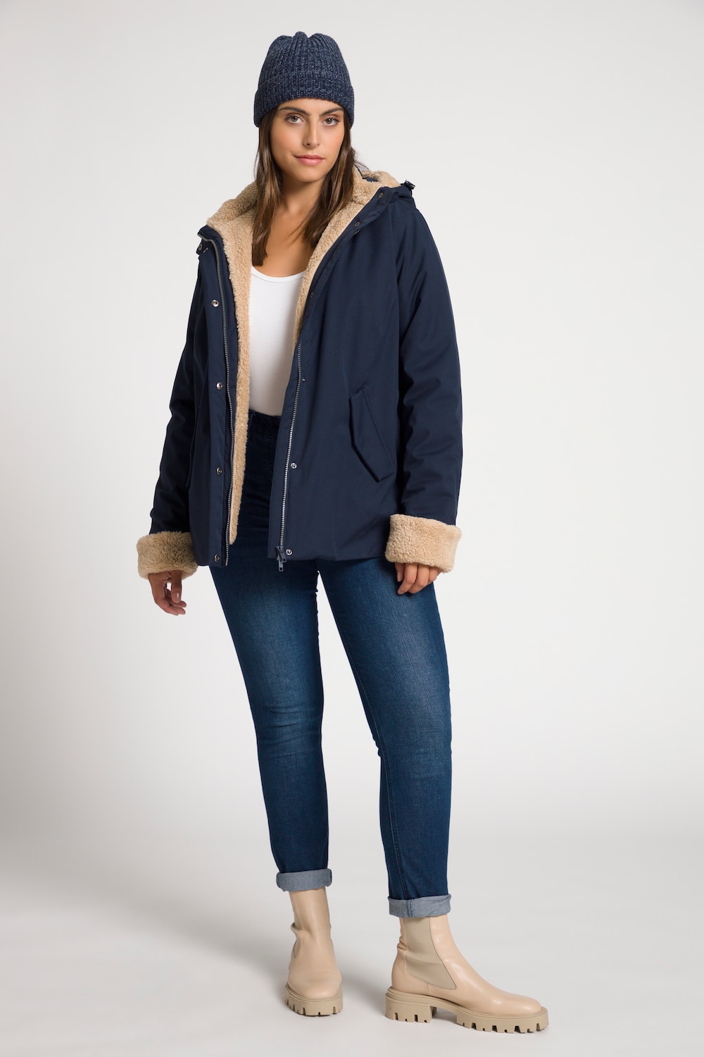 Grote Maten HYPRAR functionele jas, Dames, blauw, Maat: 50/52, Polyester/Synthetische vezels, Ulla Popken