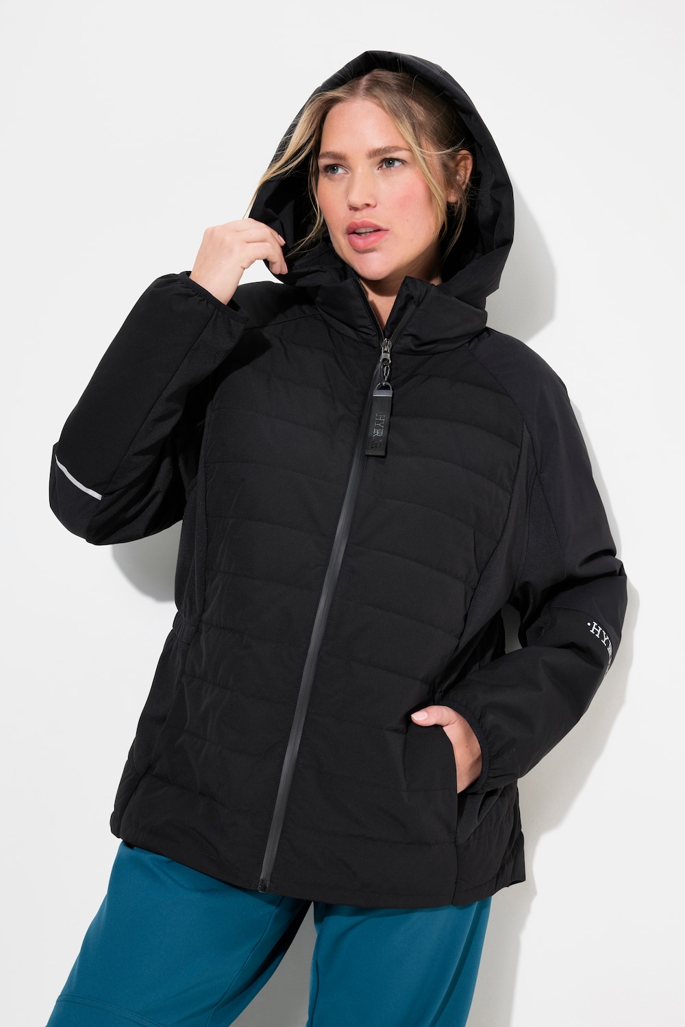 Große Größen HYPRAR Funktions-Hybridjacke, Damen, schwarz, Größe: 42/44, Polyester, Ulla Popken