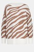 Pullover, oversized, Zebra Muster, Rundhals, Langarm