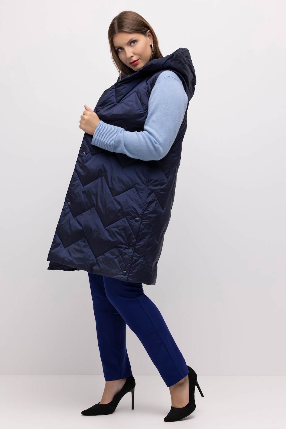 Grote Maten bodywarmer, Dames, blauw, Maat: 50/52, Polyester/Synthetische vezels, Ulla Popken