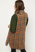 longline vest, straight fit, ruiten, overhemdkraag, zijsplitten
