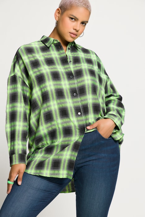 Oversized Fit Check Print Shirt | all Blouses | Blouses
