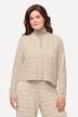 Bouclé-jakke, oversized, ståkrage, økobomull