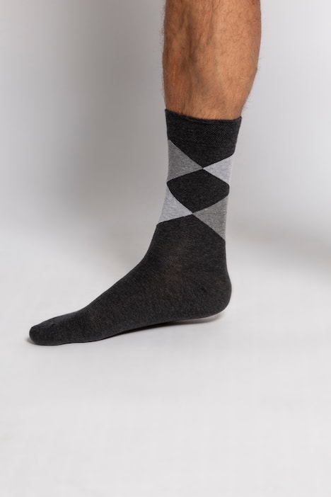 Skarpety, dwupak, wzór w romby, wygodny ściągacz