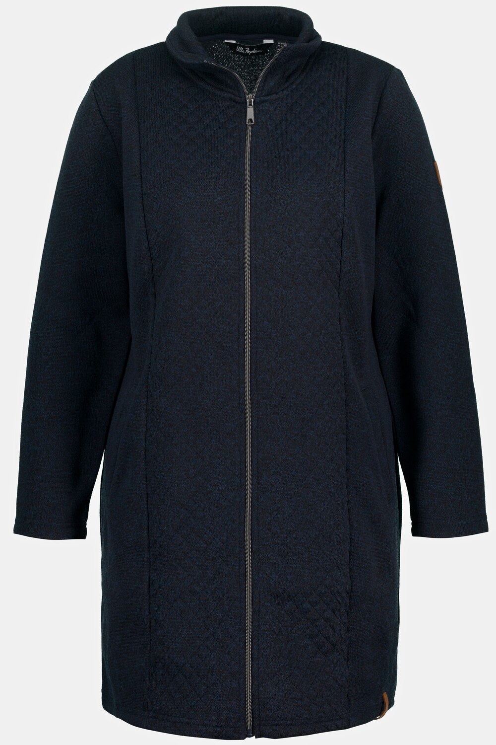 Grote Maten gebreide fleecejas, Dames, blauw, Maat: 46/48, Polyester, Ulla Popken Grote Maten gebreide fleecejas, Dames, blauw, Maat: 46/48, Polyester, Ulla Popken