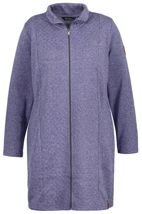 Bunda z pleteného flísu, dlouhý střih, stojáček, dvoucestný zip