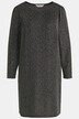 Minikleid, Straight Fit, Jersey, Metallic-Glitzer, Langarm