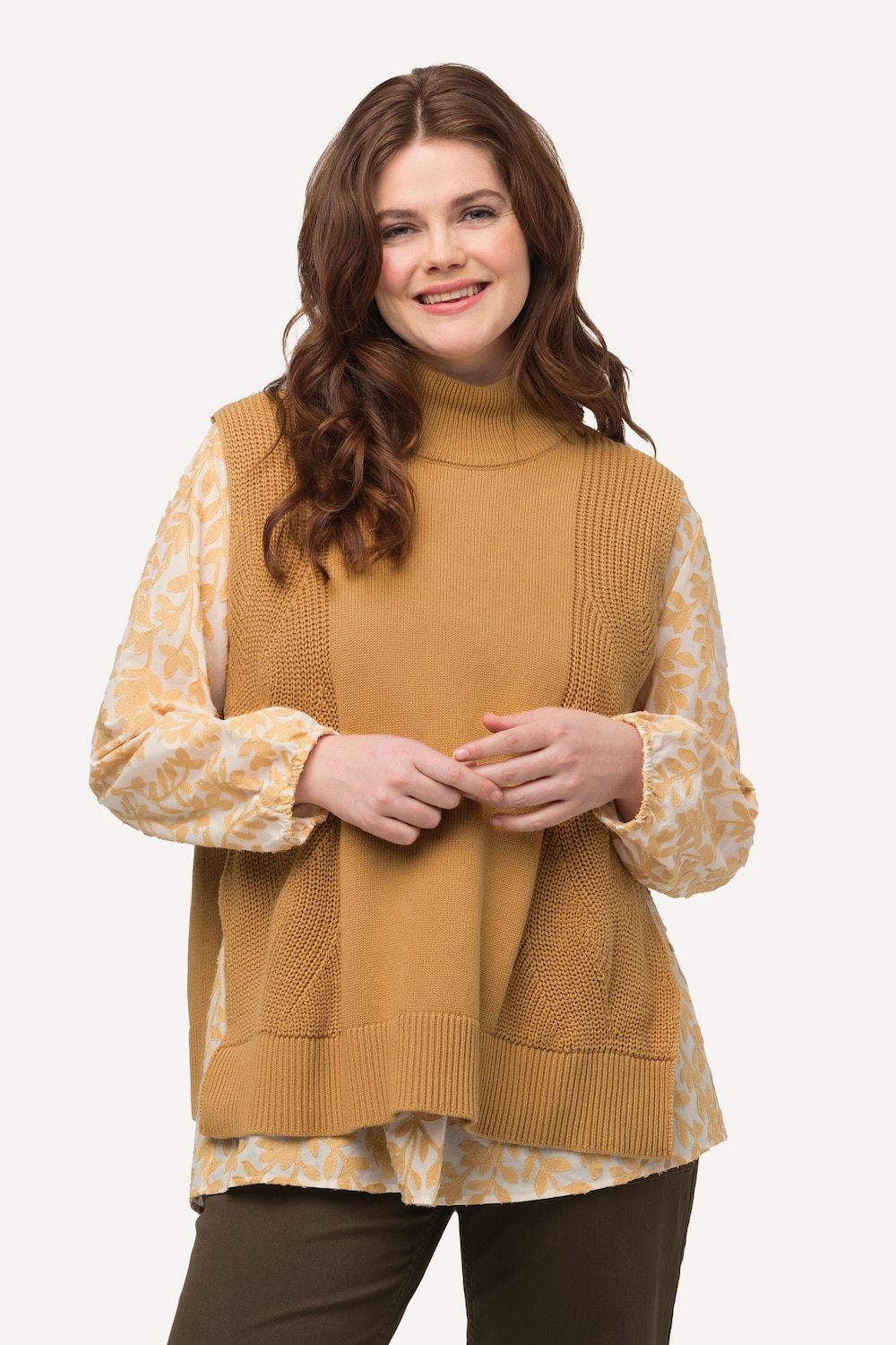 Große Größen Pullunder, Damen, braun, Größe: 54/56, Baumwolle, Ulla Popken