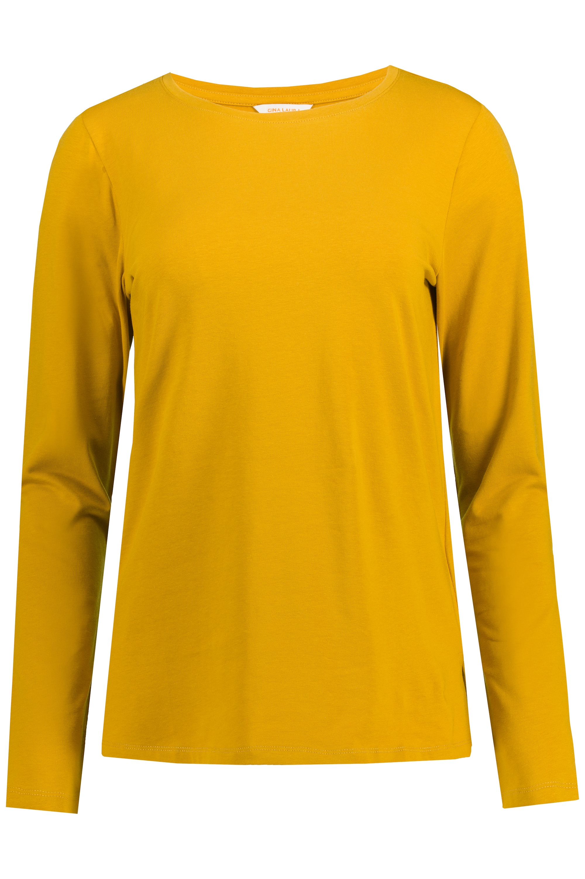 Gina Laura Damen Langarm Shirt Rundhals Seitenschlitze Jersey Qualität 812367