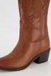 Botas estilo cowboy de cuero, ancho de caña 3 XL, bordados, anchura H