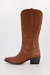 Botas estilo cowboy de cuero, ancho de caña 3 XL, bordados, anchura H