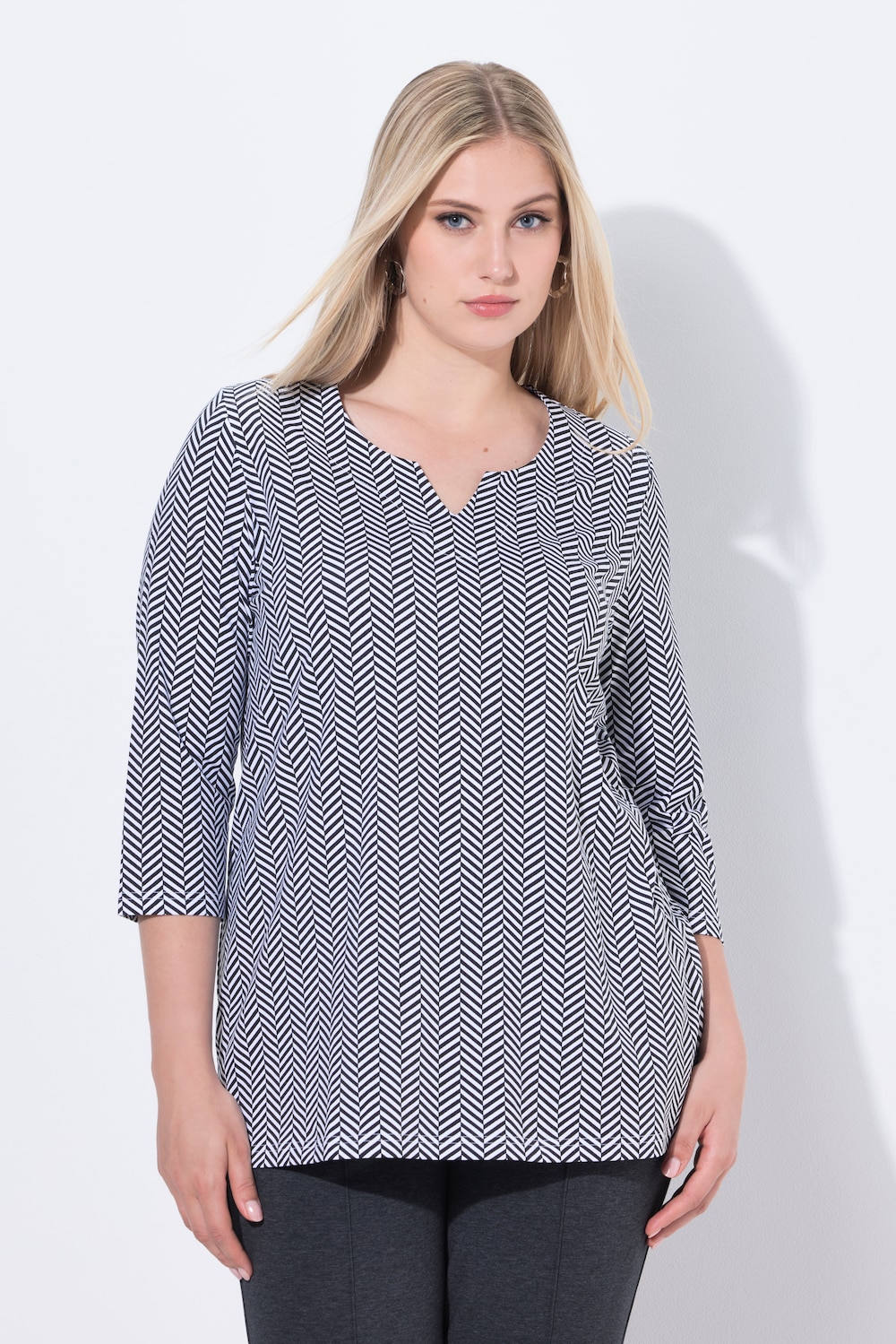 Große Größen Shirt, Damen, schwarz, Größe: 46/48, Baumwolle, Ulla Popken