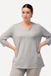 Shirt, Fischgrat, A-Linie, Tunika-Ausschnitt, 3/4-Arm
