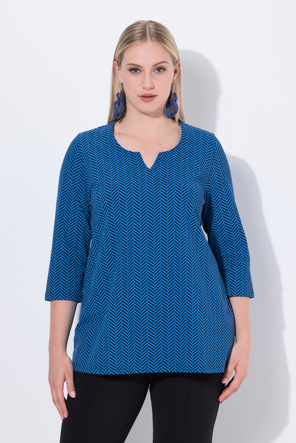 Große Größen Shirt, Damen, blau, Größe: 46/48, Baumwolle, Ulla Popken