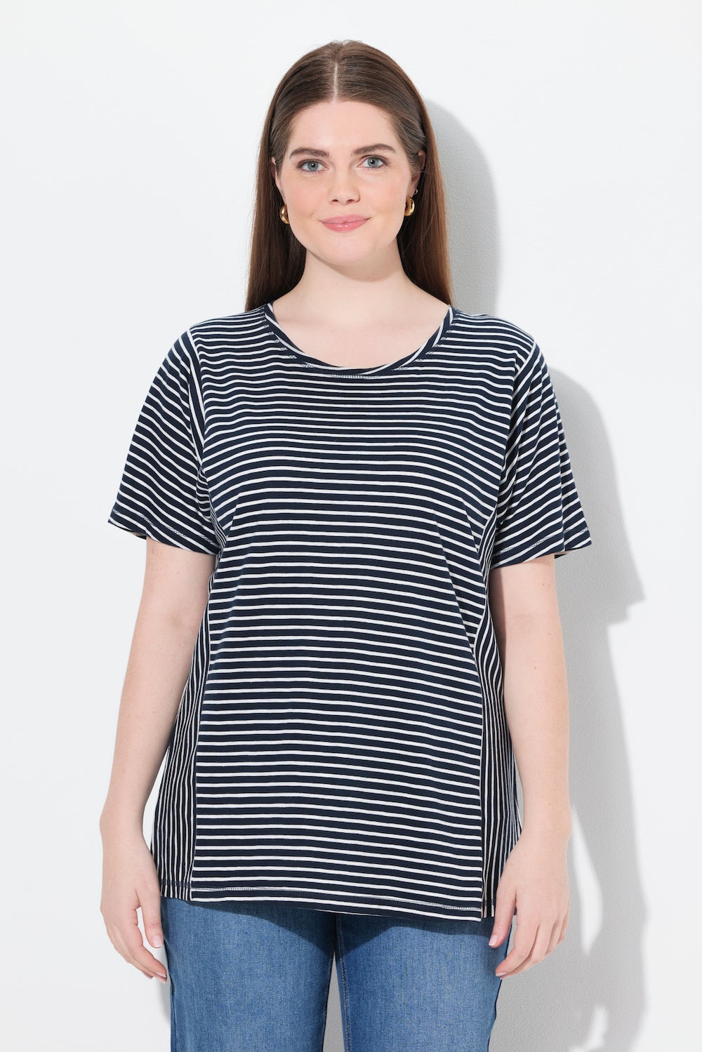 Große Größen T-Shirt, Damen, blau, Größe: 46/48, Baumwolle, Ulla Popken