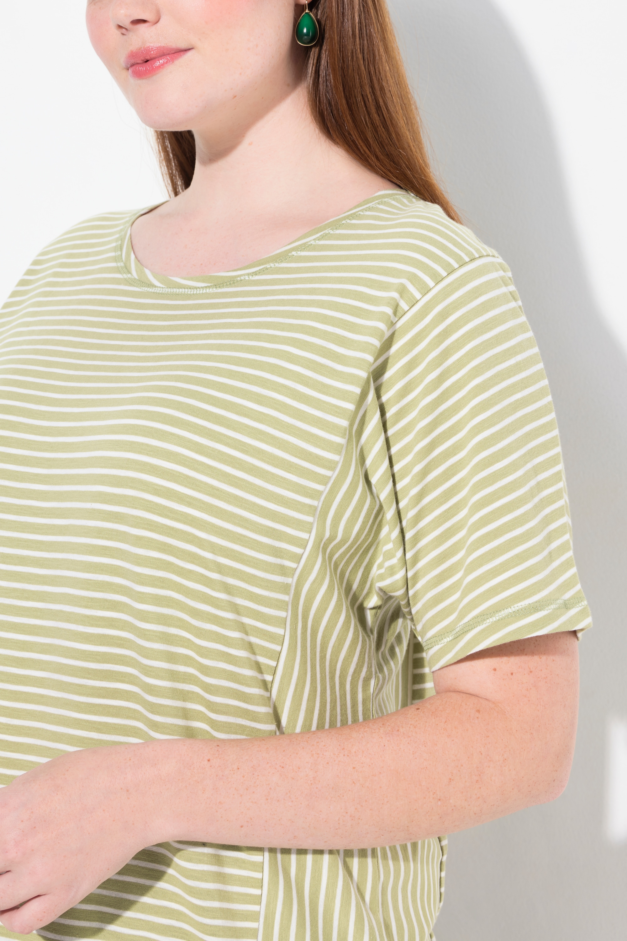 Ulla Popken Damen große Größen T Shirt Streifenmix Rundhals Halbarm