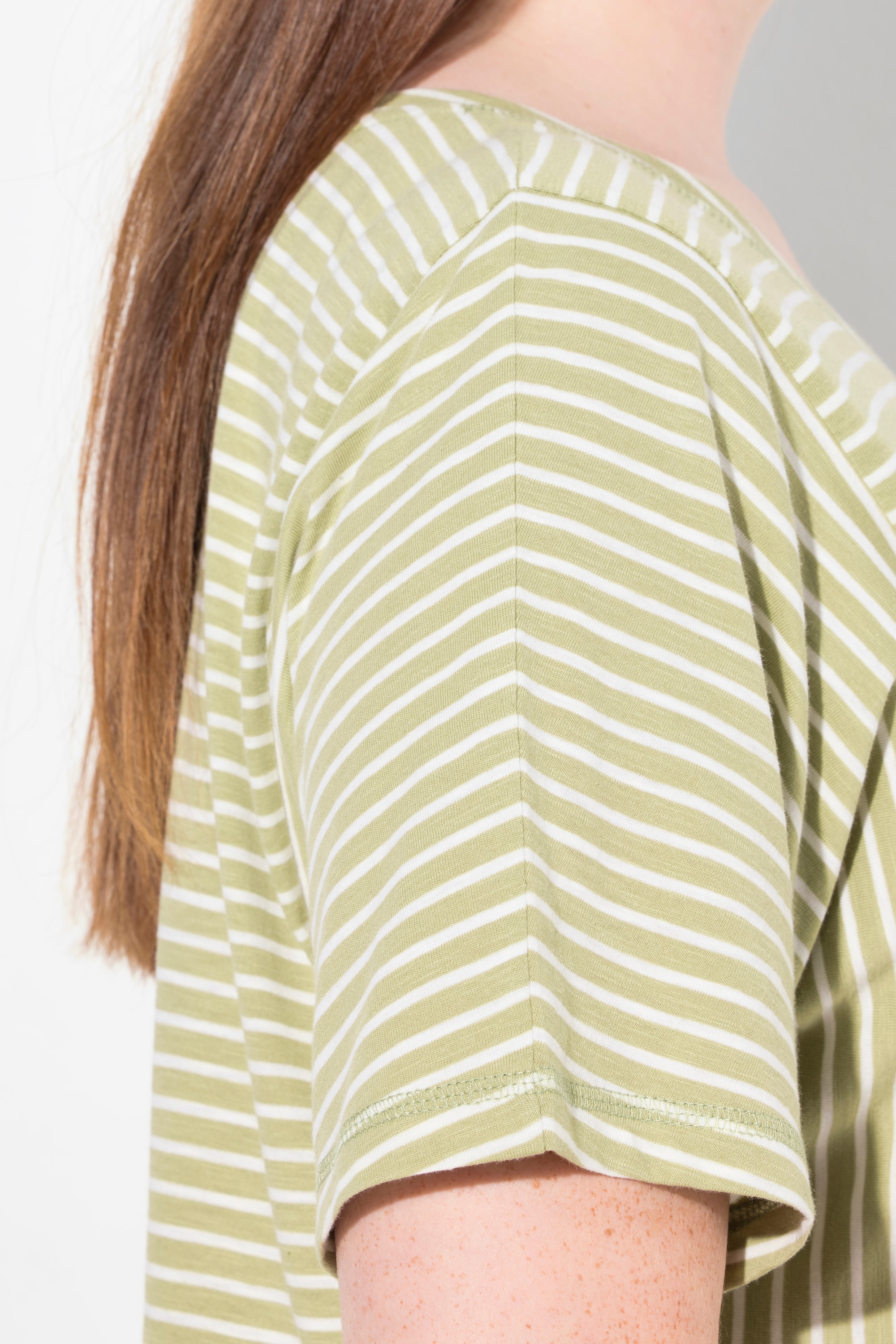 Ulla Popken Damen große Größen T Shirt Streifenmix Rundhals Halbarm