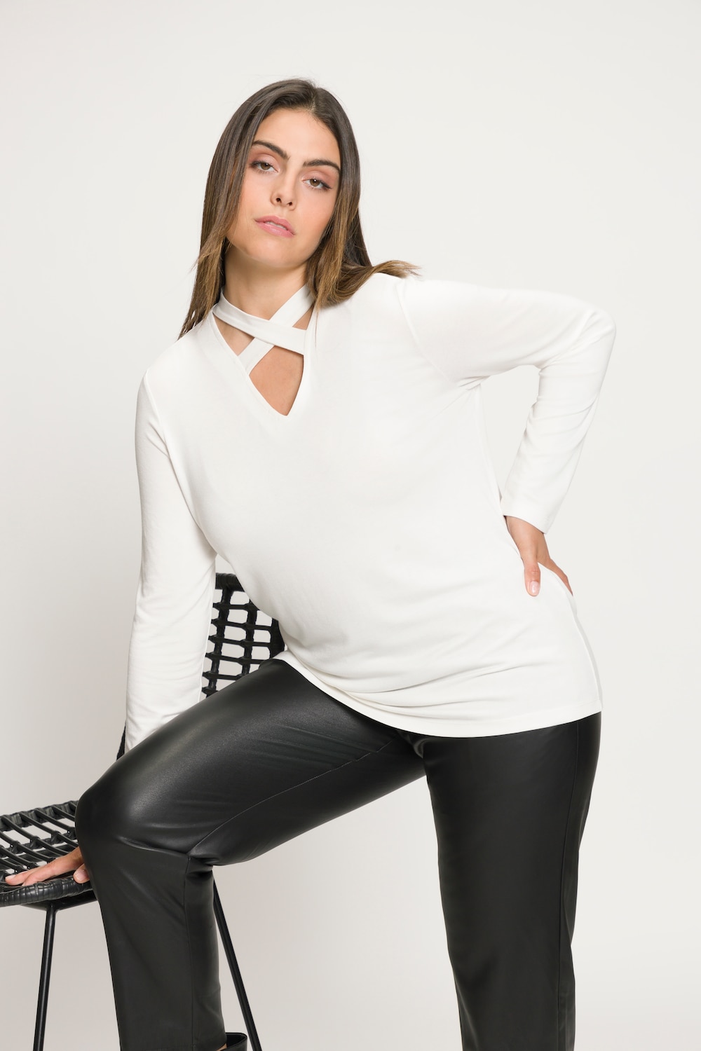 Große Größen Shirt, Damen, beige, Größe: 46/48, Viskose, Ulla Popken