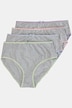 Midi-Slips, 4er-Pack, Melange-Jersey, farbige Kanten