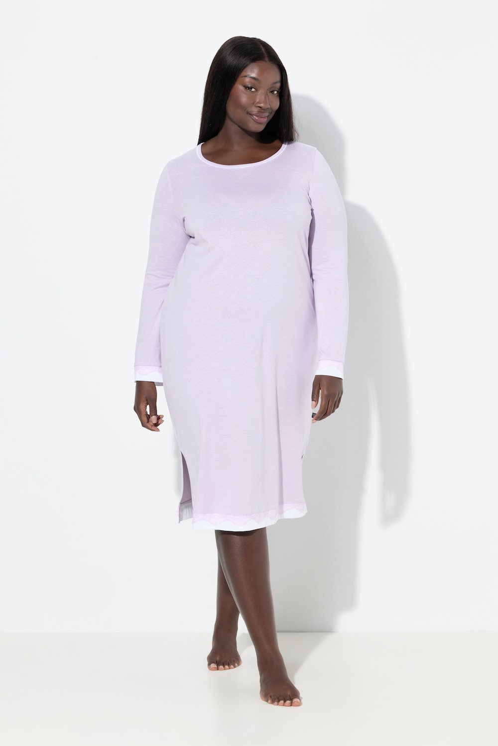 Große Größen Nachthemd, Damen, lila, Größe: 62/64, Baumwolle/Synthetische Fasern, Ulla Popken