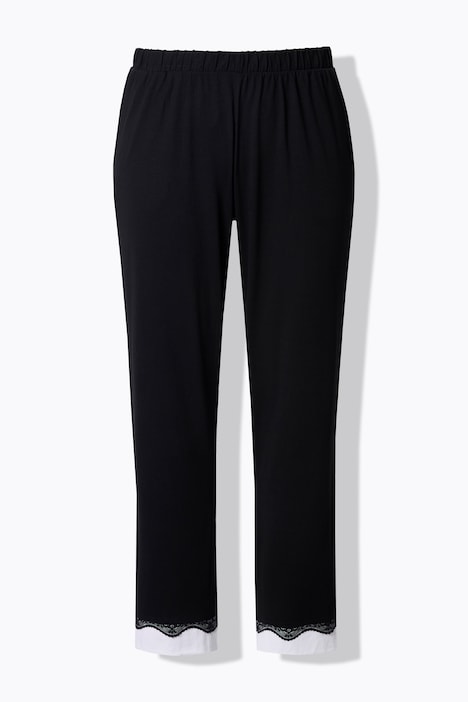 Pyjama, kant, ronde hals, lange mouwen