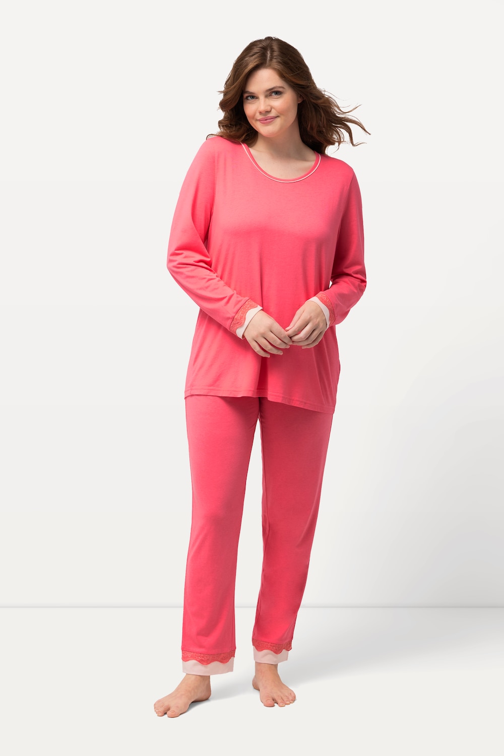 Grote Maten Pyjama, Dames, roze, Maat: 54/56, Katoen/Synthetische vezels, Ulla Popken