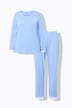 Pyjama, kant, ronde hals, lange mouwen