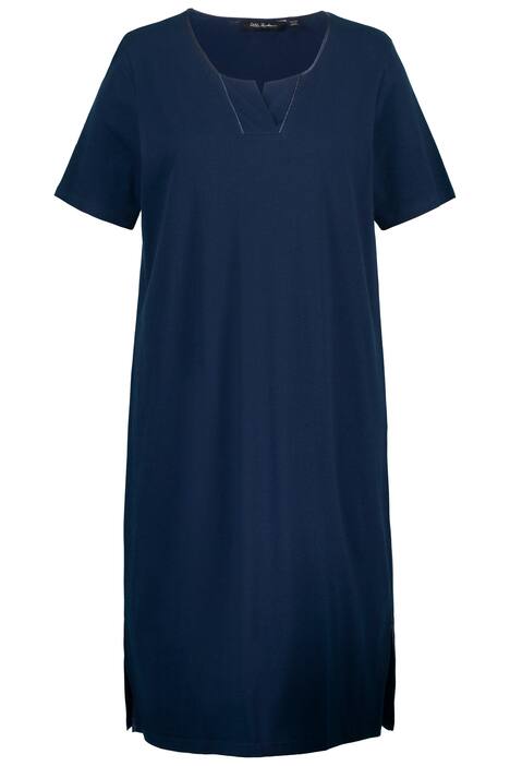 Noční košile, tunikový výstřih, saténová lemovka, krátké rukávy