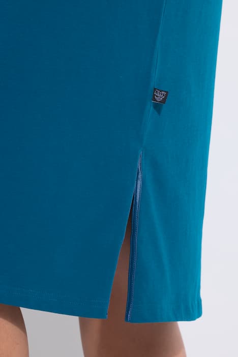 Nachthemd, Tunika-Ausschnitt, Satinpaspel, Halbarm