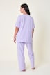 Pyjama, Tunika-Ausschnitt, Satinpaspel, 3/4-Arm