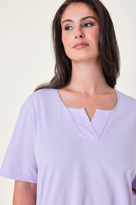 Pyjama, Tunika-Ausschnitt, Satinpaspel, 3/4-Arm