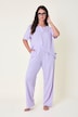 Pyjama, Tunika-Ausschnitt, Satinpaspel, 3/4-Arm
