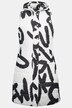 Brushstroke Letter Print Long Quilted Fully Lined Vest