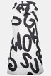 Brushstroke Letter Print Long Quilted Fully Lined Vest