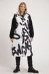 Brushstroke Letter Print Long Quilted Fully Lined Vest